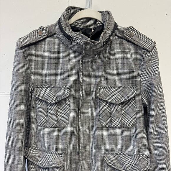Zara Man Plaid Jacket Shaket with Hood Casual Windbreaker Med 6719/359/064 - Picture 3 of 13